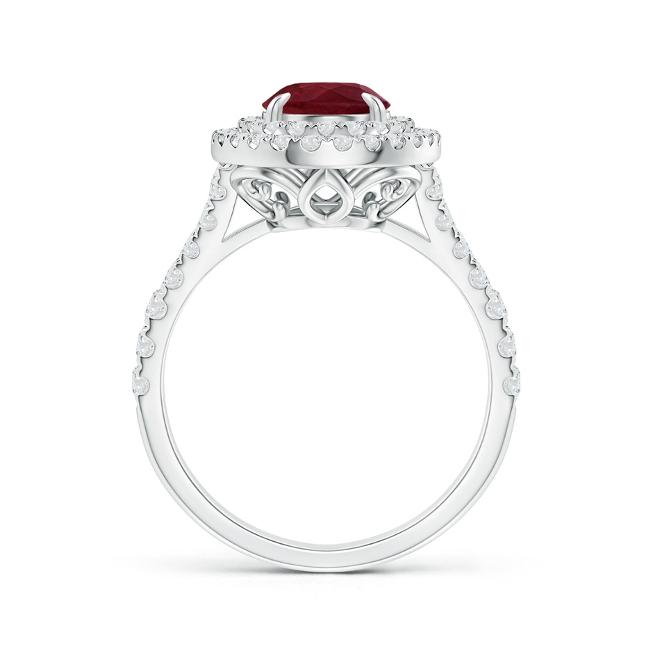 8.97x6.95x3.69mm AA GIA Certified Oval Ruby Double Halo Ring in 18K White Gold side 199