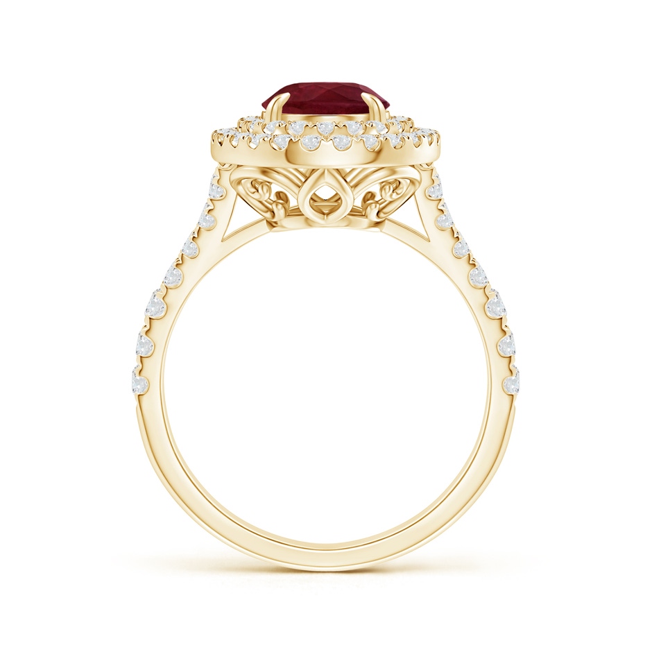 8.97x6.95x3.69mm AA GIA Certified Oval Ruby Double Halo Ring in Yellow Gold side 199