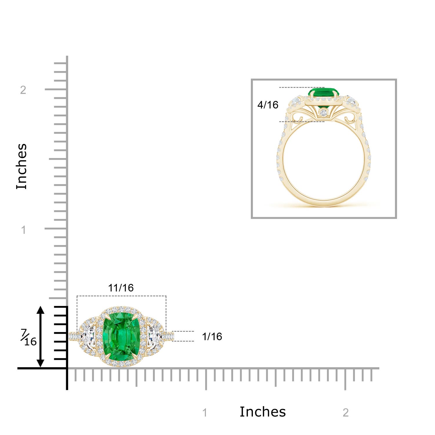 AAA - Emerald / 2.27 CT / 14 KT Yellow Gold