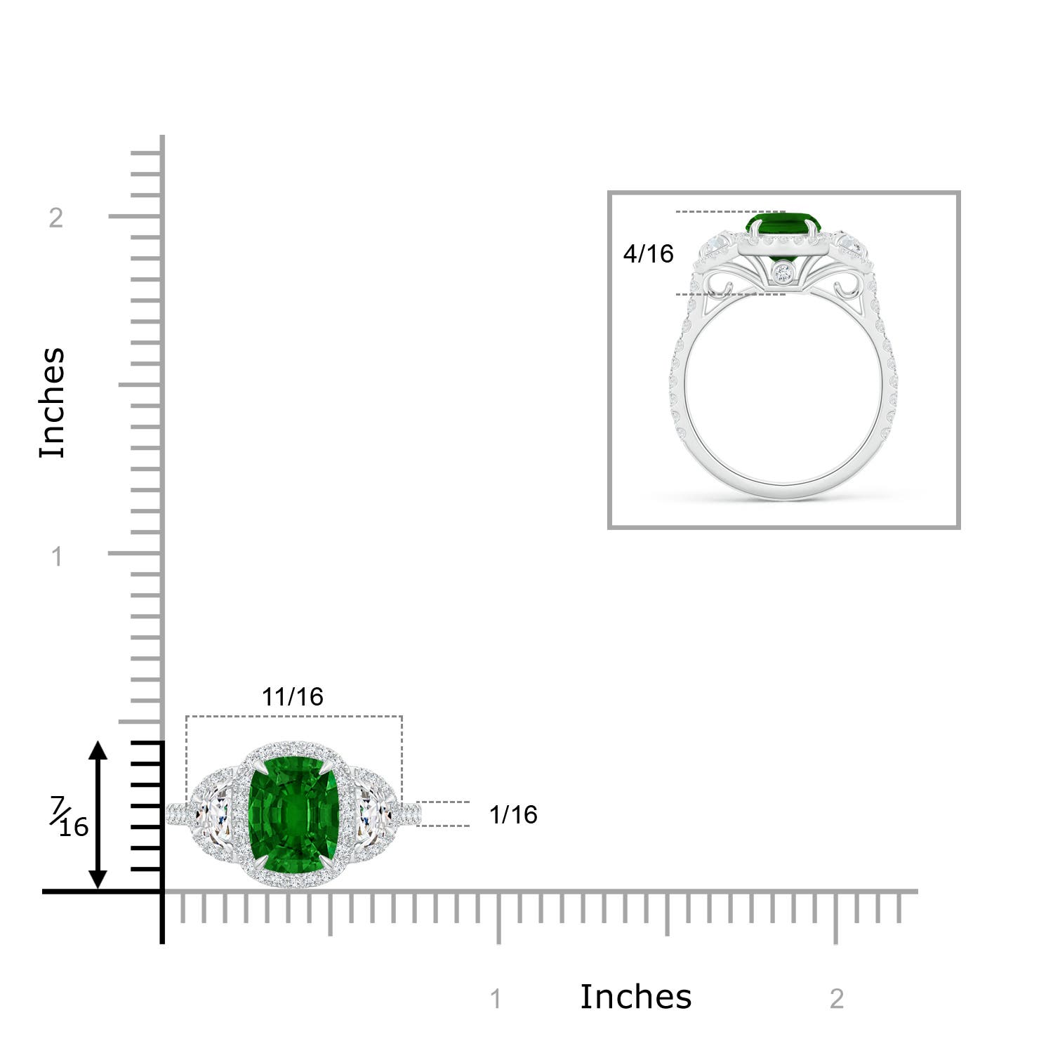 AAAA - Emerald / 2.27 CT / 14 KT White Gold