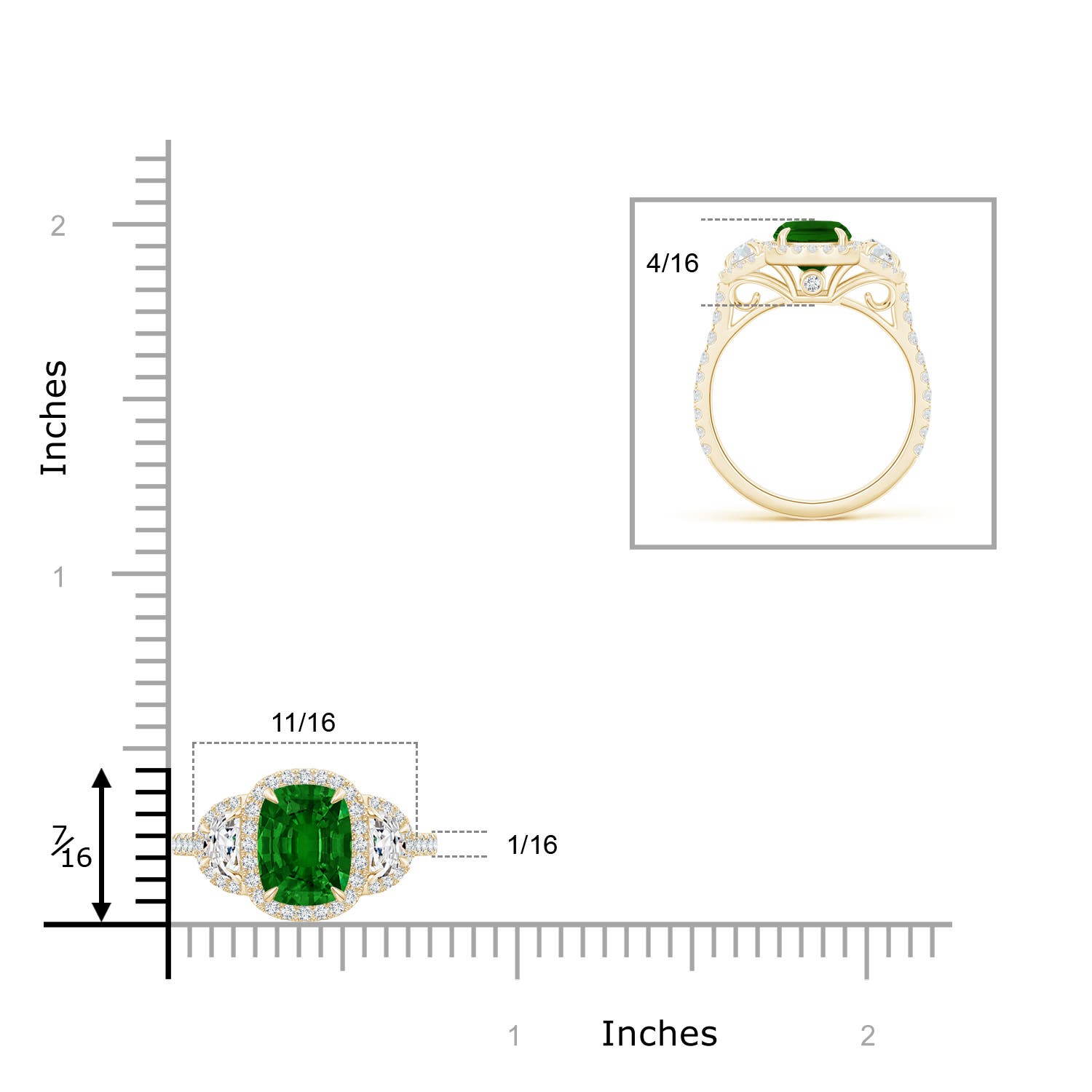 AAAA - Emerald / 2.27 CT / 14 KT Yellow Gold