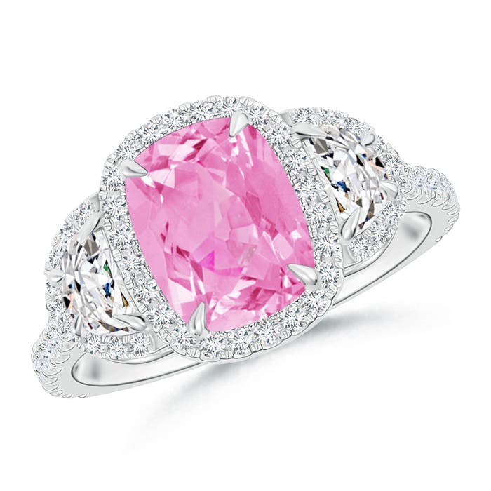 A - Pink Sapphire / 2.68 CT / 14 KT White Gold