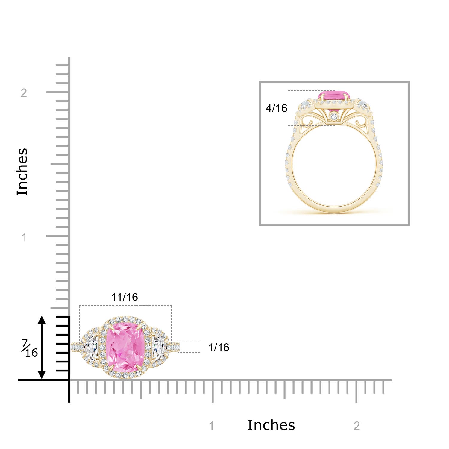 A - Pink Sapphire / 2.68 CT / 14 KT Yellow Gold