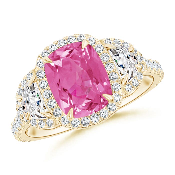 AAA - Pink Sapphire / 2.68 CT / 14 KT Yellow Gold