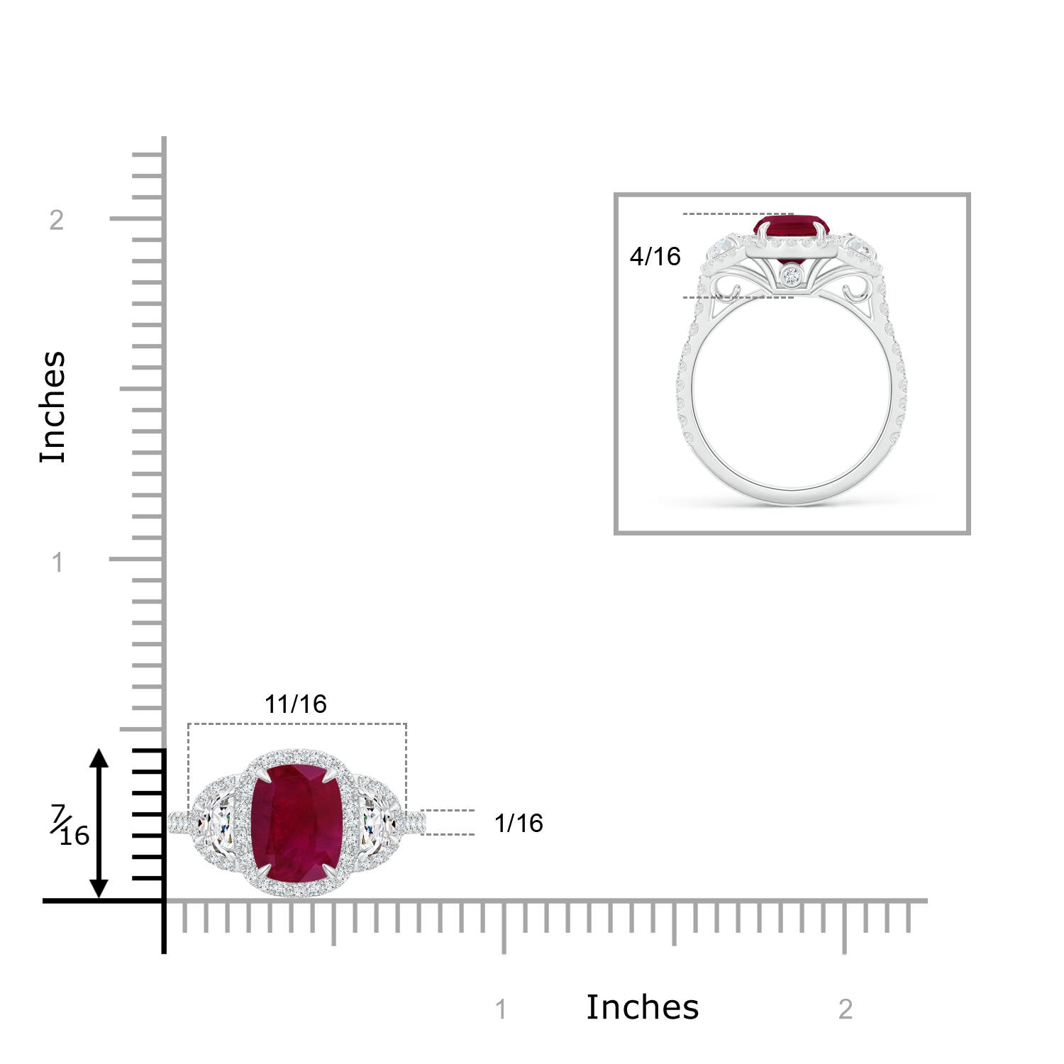 A - Ruby / 2.42 CT / 14 KT White Gold