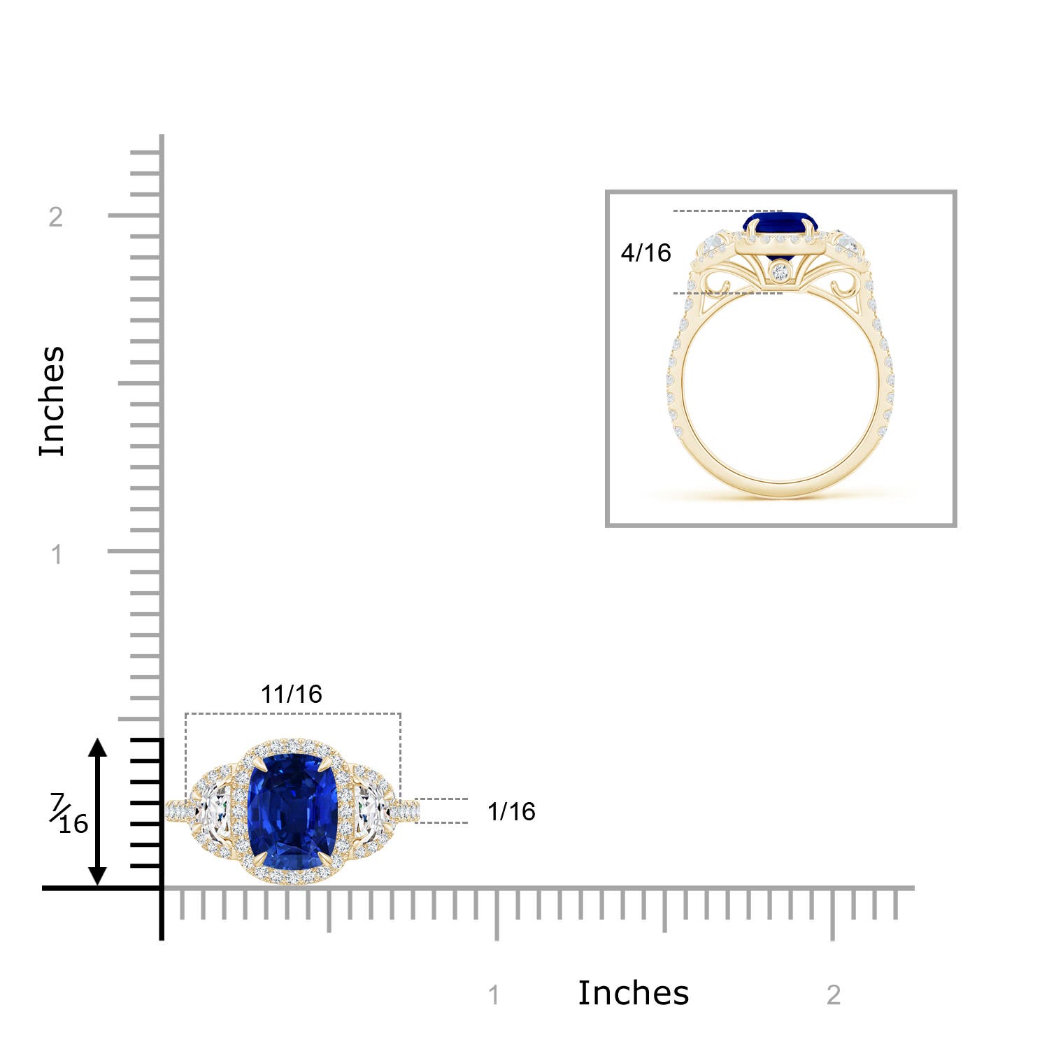 AAAA - Blue Sapphire / 2.52 CT / 14 KT Yellow Gold