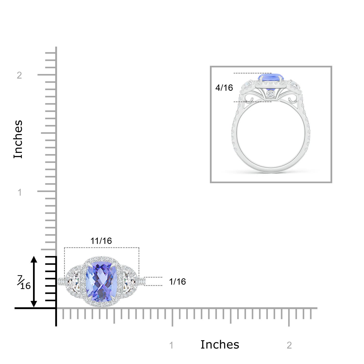 A - Tanzanite / 2.48 CT / 14 KT White Gold