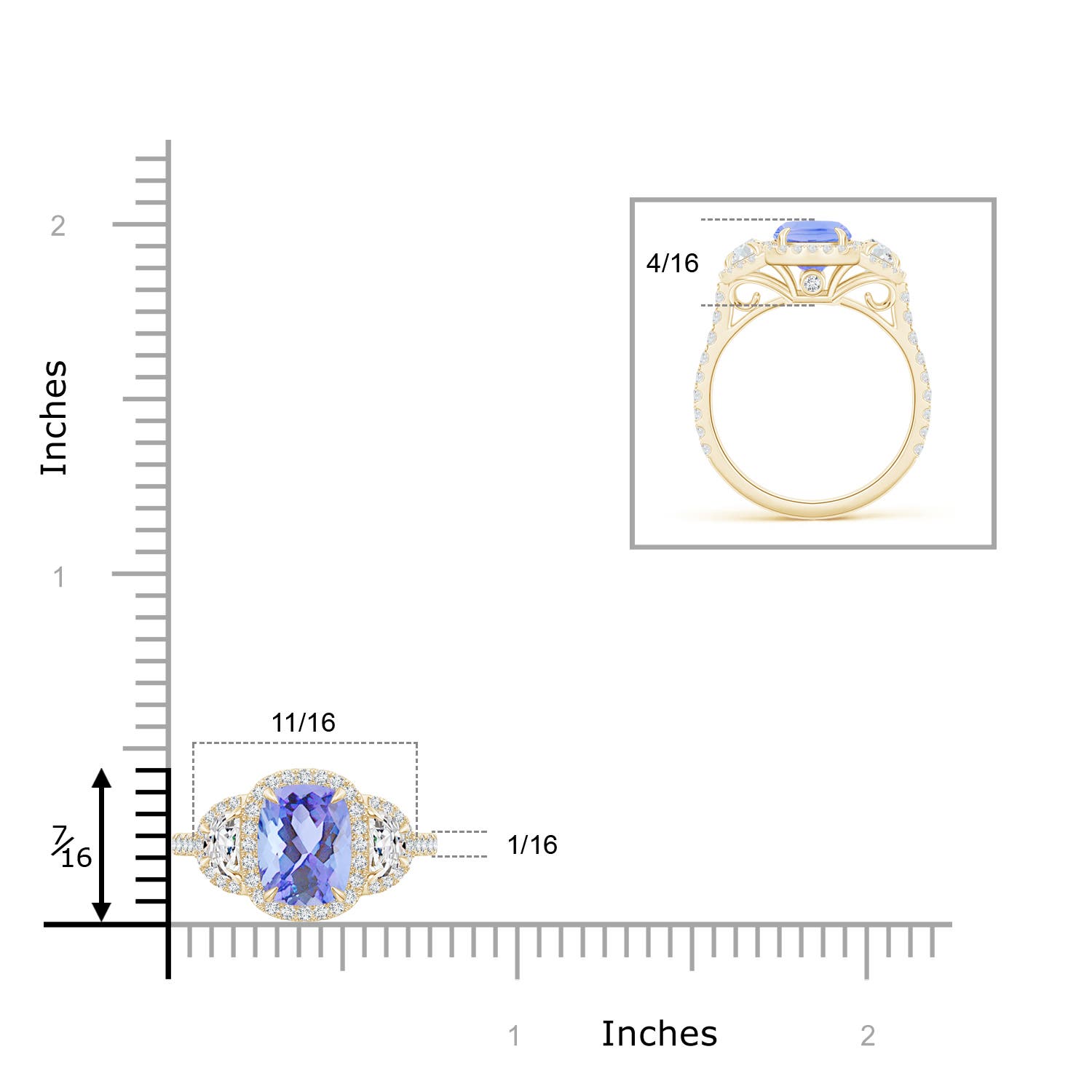 A - Tanzanite / 2.48 CT / 14 KT Yellow Gold