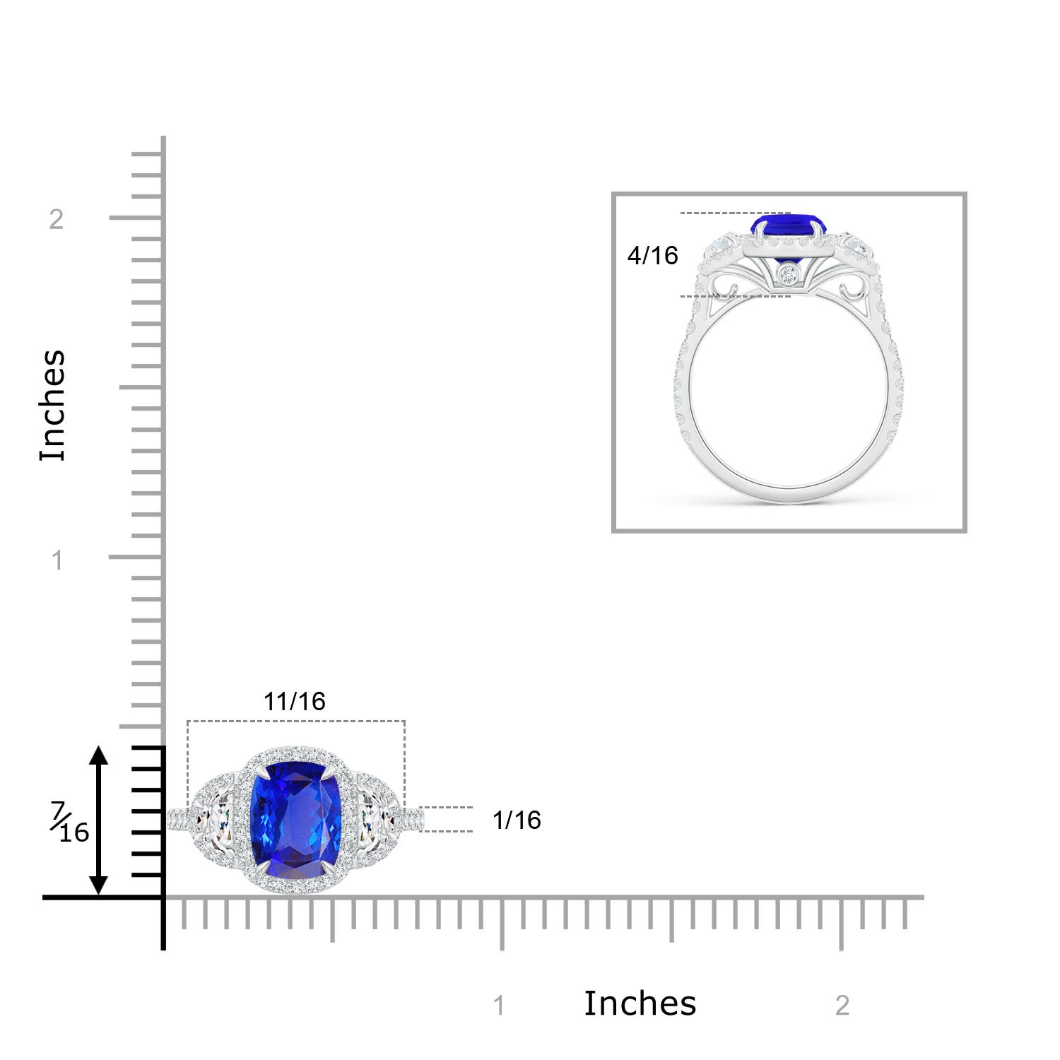 AAA - Tanzanite / 2.48 CT / 14 KT White Gold