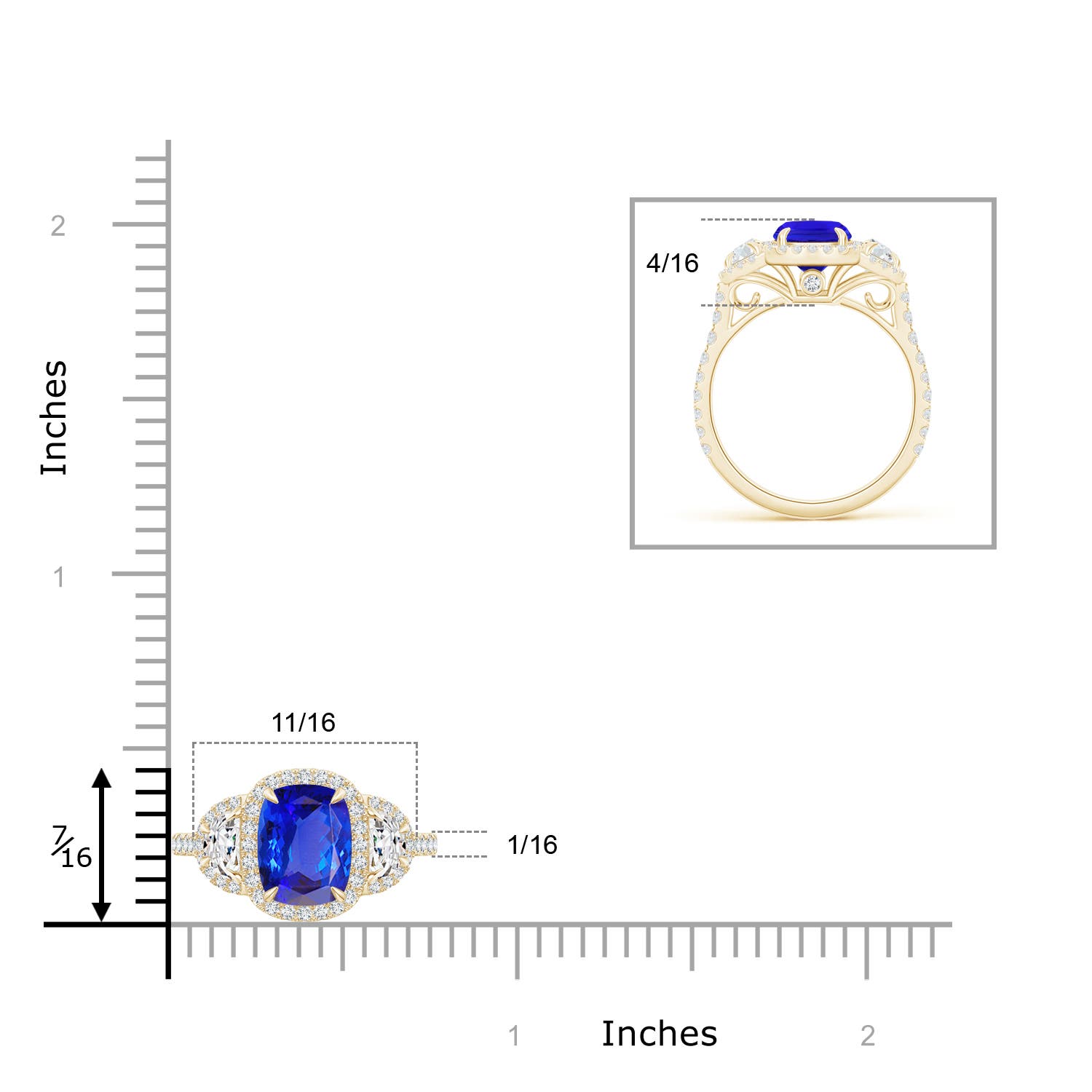 AAA - Tanzanite / 2.48 CT / 14 KT Yellow Gold