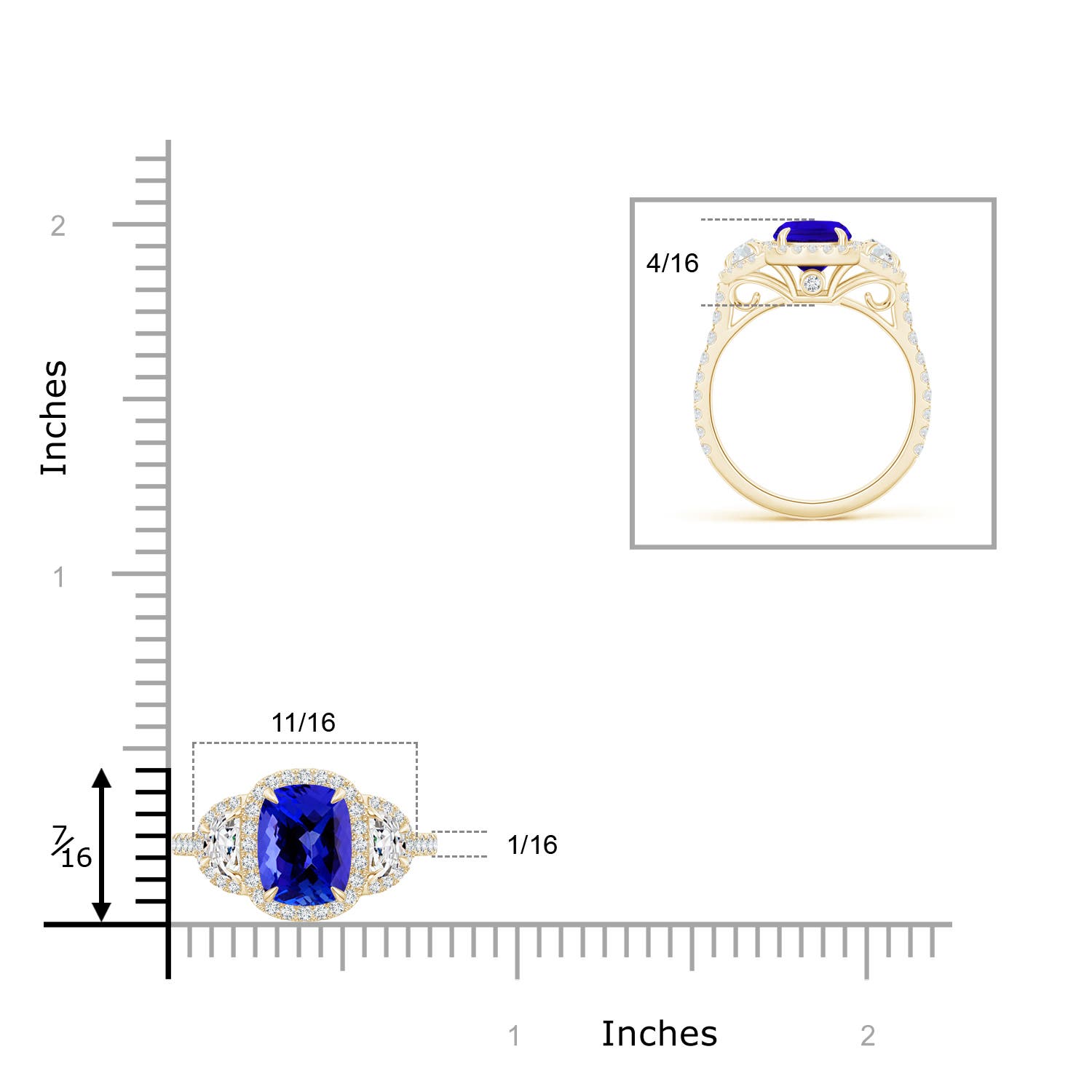 AAAA - Tanzanite / 2.48 CT / 14 KT Yellow Gold