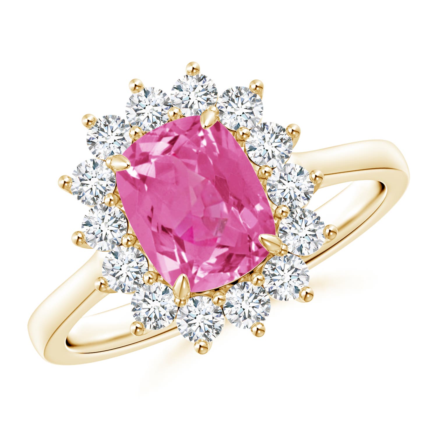 AAA - Pink Sapphire / 2.35 CT / 14 KT Yellow Gold