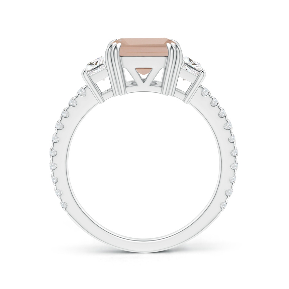 9.18x7.07x4.12mm AAA GIA Certified Emerald Cut Morganite Three Stone Ring in White Gold side 199