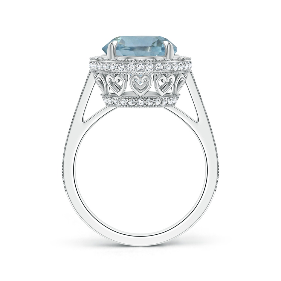 10.17x10.08x5.85mm AAA GIA Certified Aquamarine Cathedral Halo Ring with Milgrain in White Gold side 199