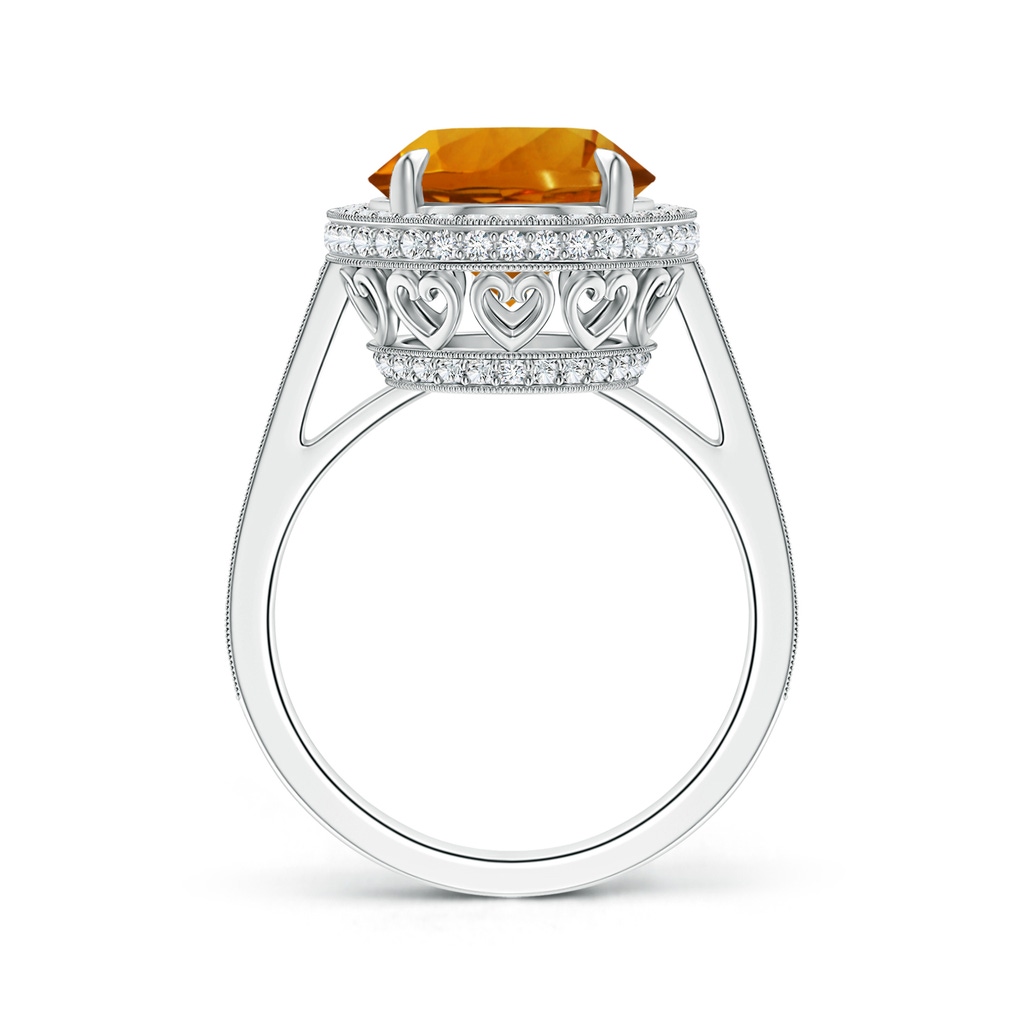 10.07x10.00x6.98mm AAAA Cathedral GIA Certified Citrine Halo Ring with Milgrain in White Gold - side 199