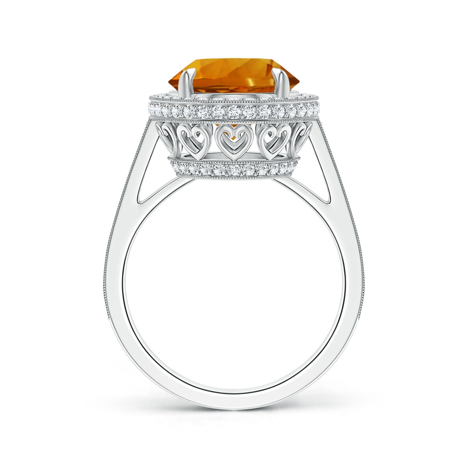 10.07x10.00x6.98mm AAAA Cathedral GIA Certified Citrine Halo Ring with Milgrain in White Gold side 199