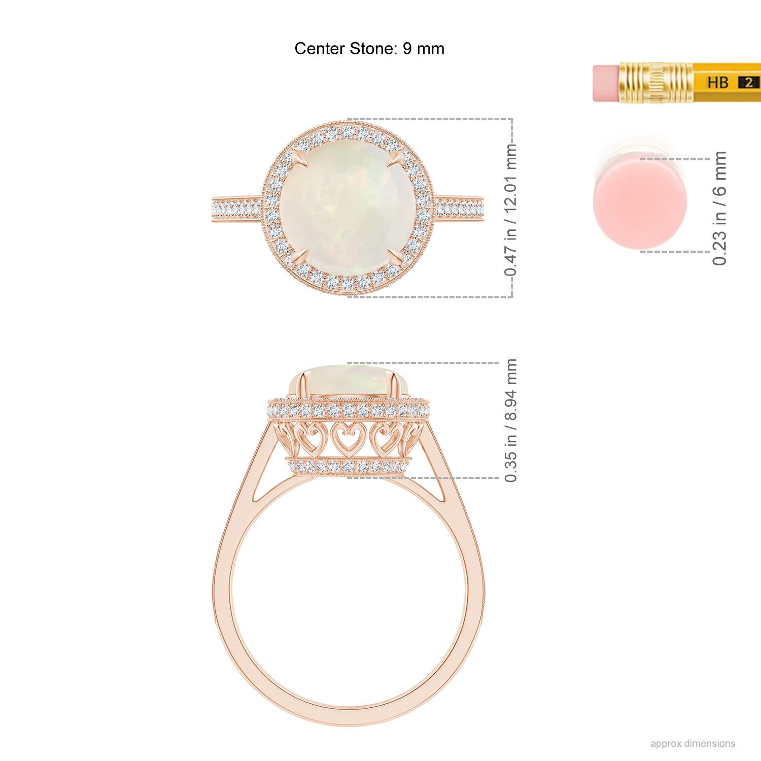 A - Opal / 2.15 CT / 14 KT Rose Gold