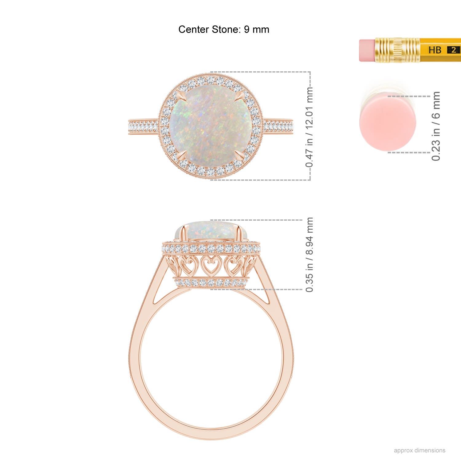 AA - Opal / 2.15 CT / 14 KT Rose Gold