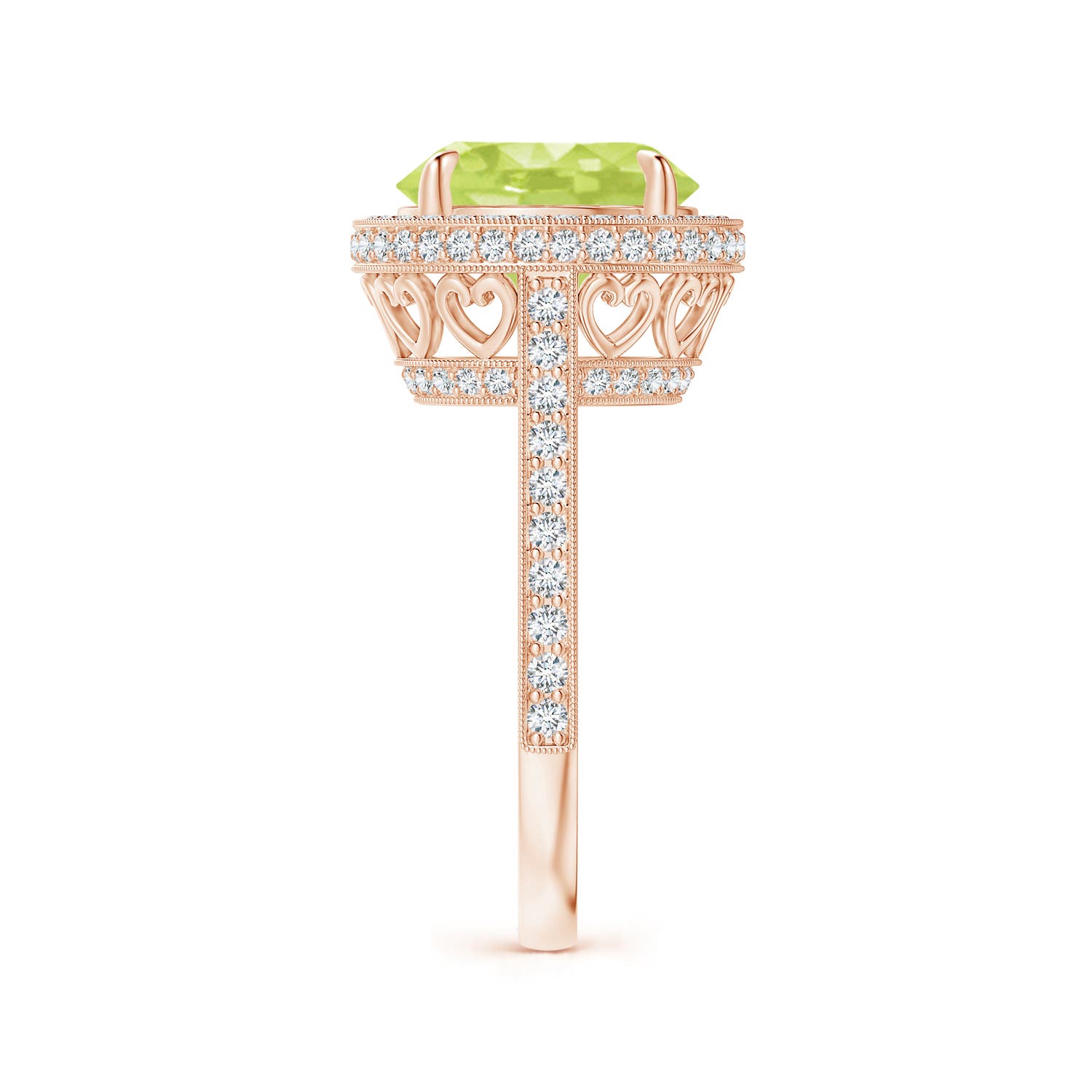 A - Peridot / 4.2 CT / 14 KT Rose Gold