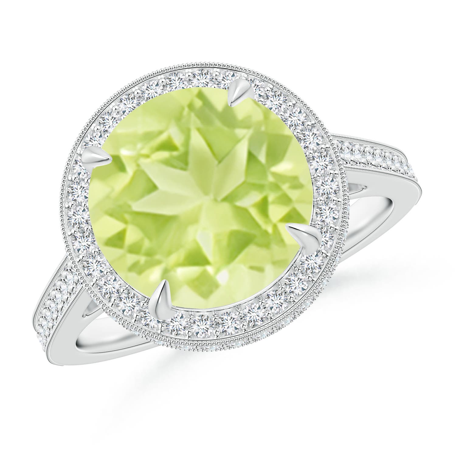 A - Peridot / 4.2 CT / 14 KT White Gold