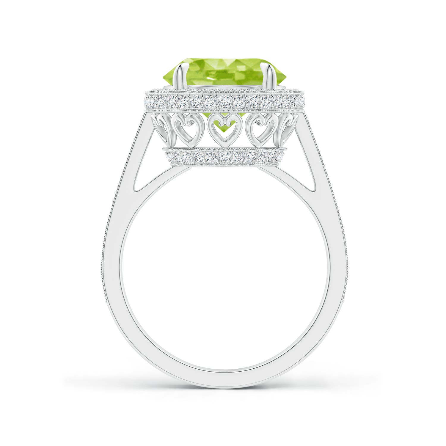 AA - Peridot / 4.2 CT / 14 KT White Gold