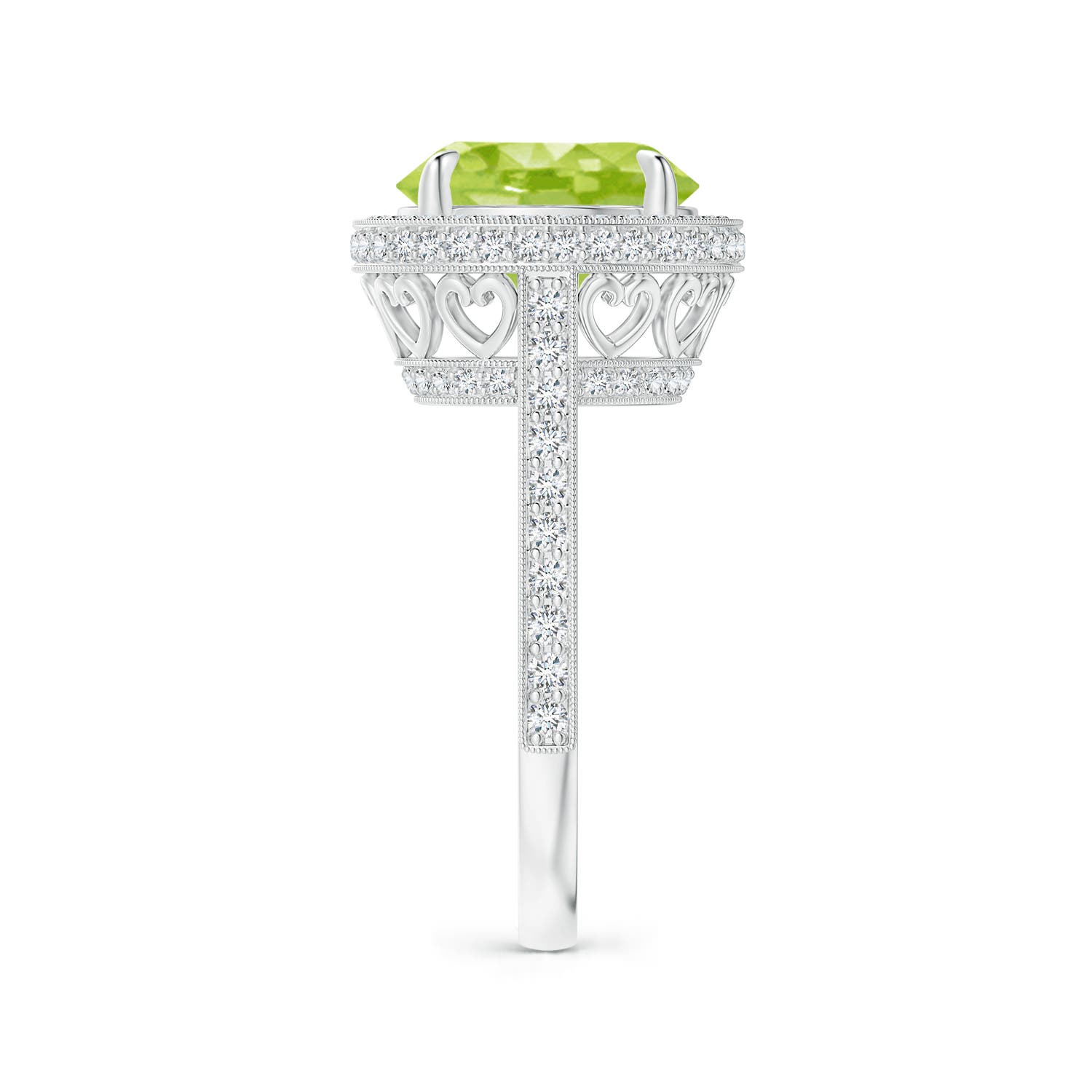 AA - Peridot / 4.2 CT / 14 KT White Gold