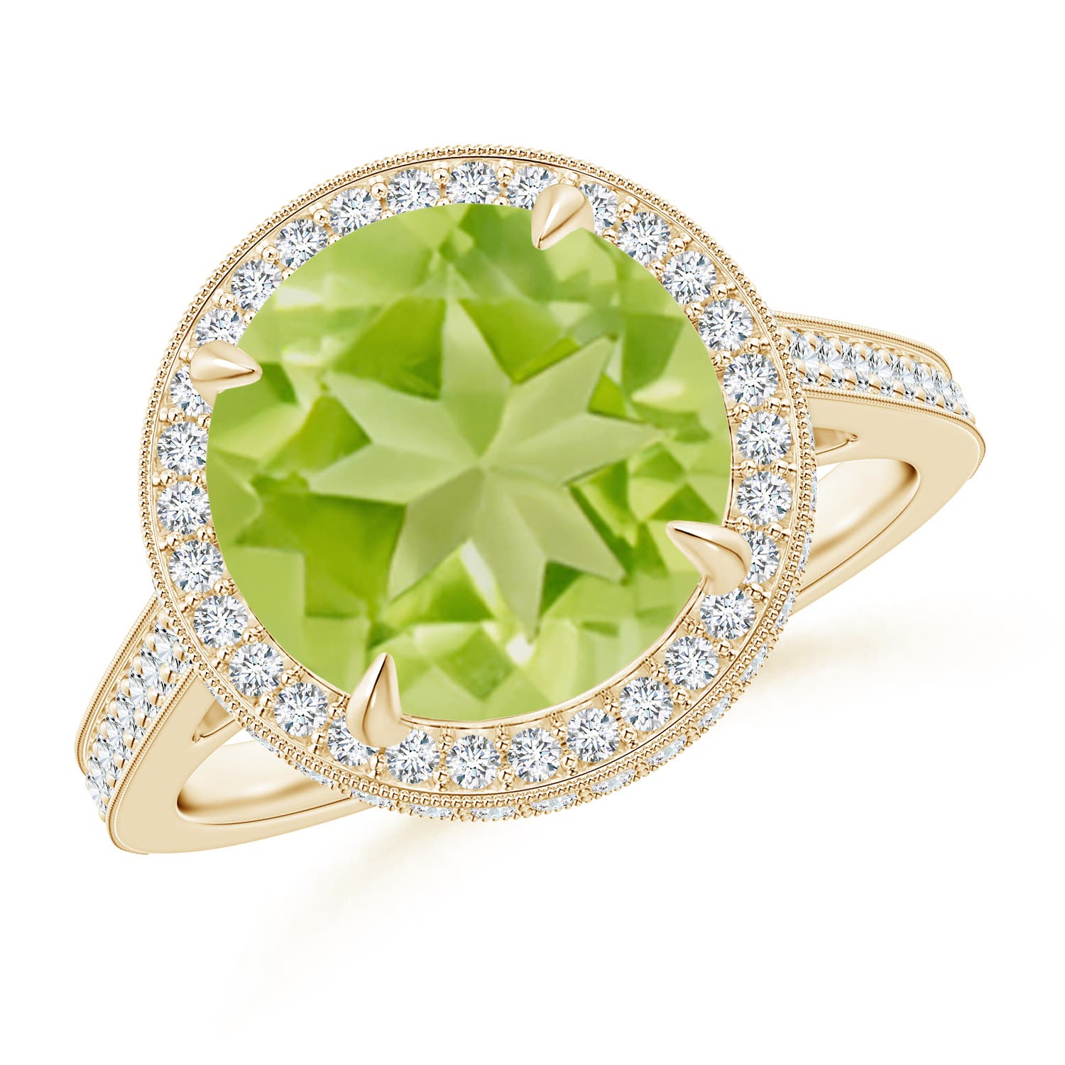 AA - Peridot / 4.2 CT / 14 KT Yellow Gold