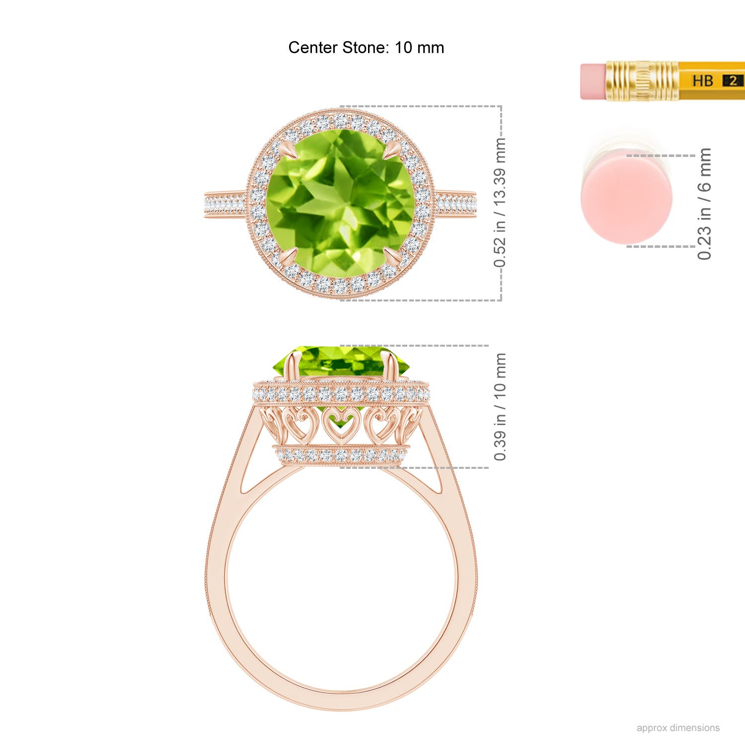 AAA - Peridot / 4.2 CT / 14 KT Rose Gold