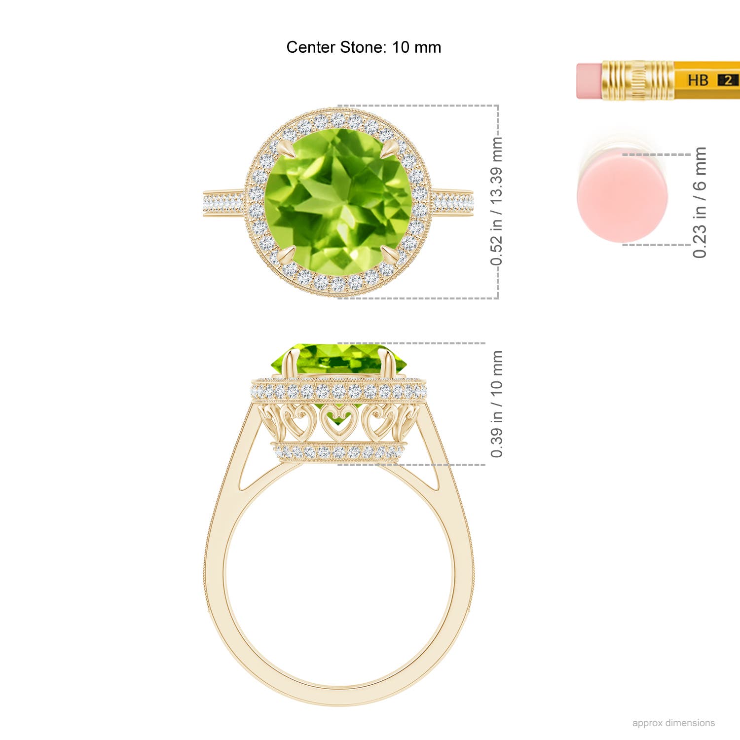 AAA - Peridot / 4.2 CT / 14 KT Yellow Gold