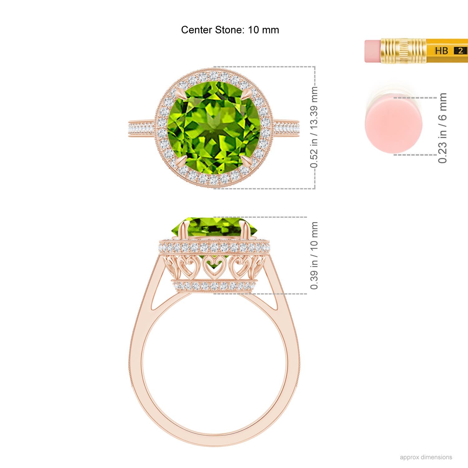 AAAA - Peridot / 4.2 CT / 14 KT Rose Gold