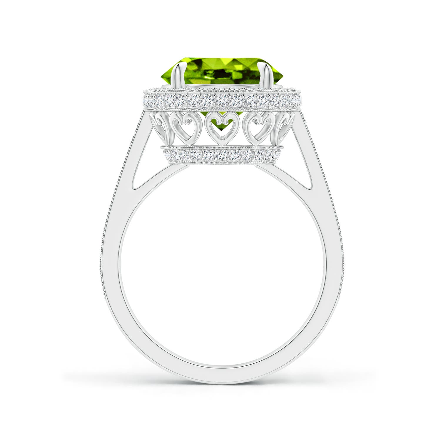 AAAA - Peridot / 4.2 CT / 14 KT White Gold