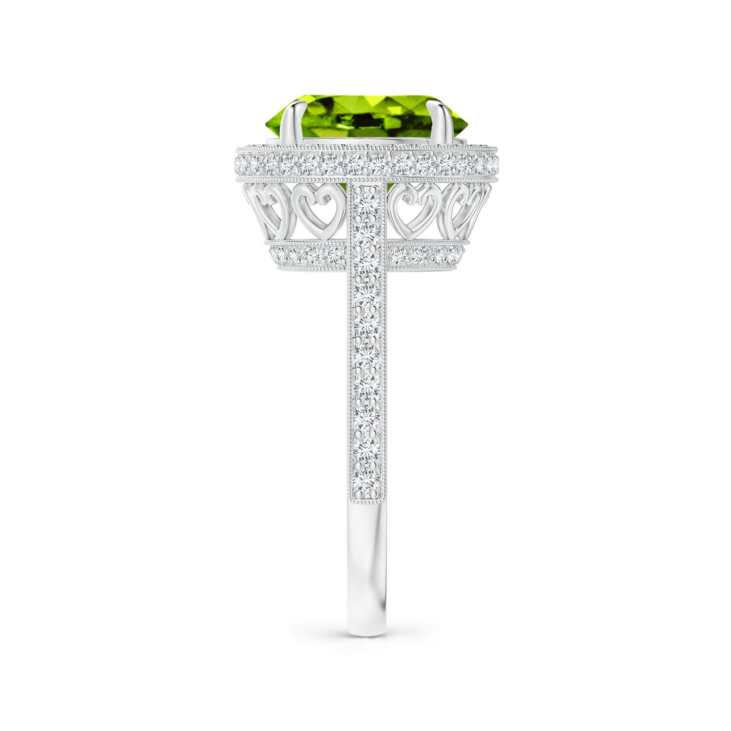 AAAA - Peridot / 4.2 CT / 14 KT White Gold