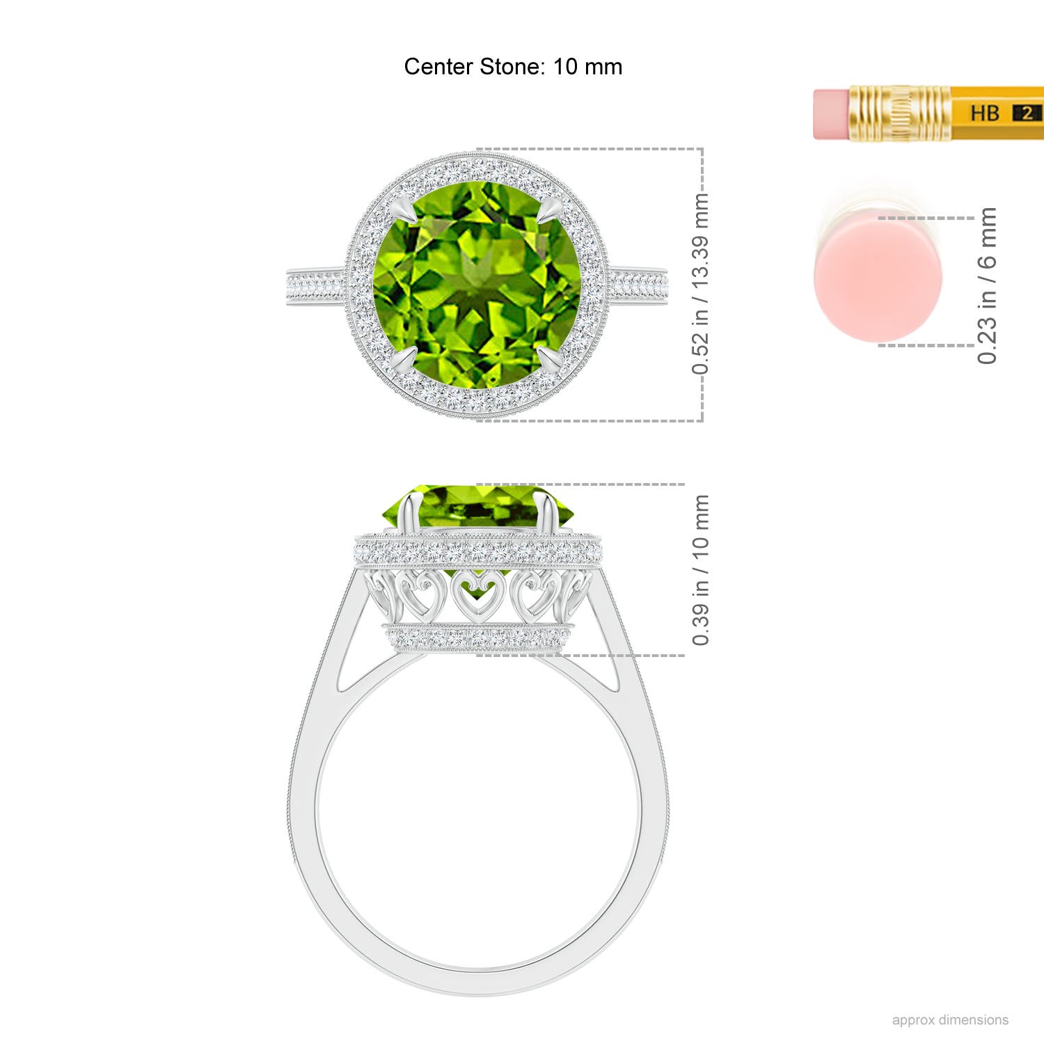 AAAA - Peridot / 4.2 CT / 14 KT White Gold