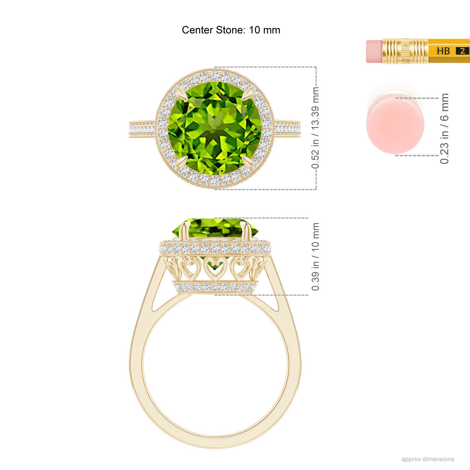 AAAA - Peridot / 4.2 CT / 14 KT Yellow Gold