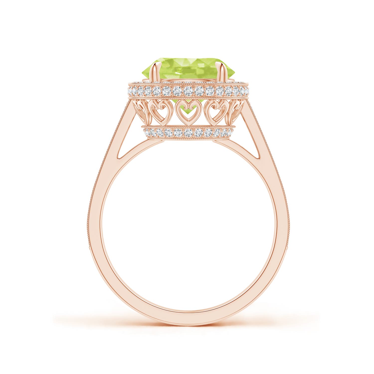 A - Peridot / 3.54 CT / 14 KT Rose Gold