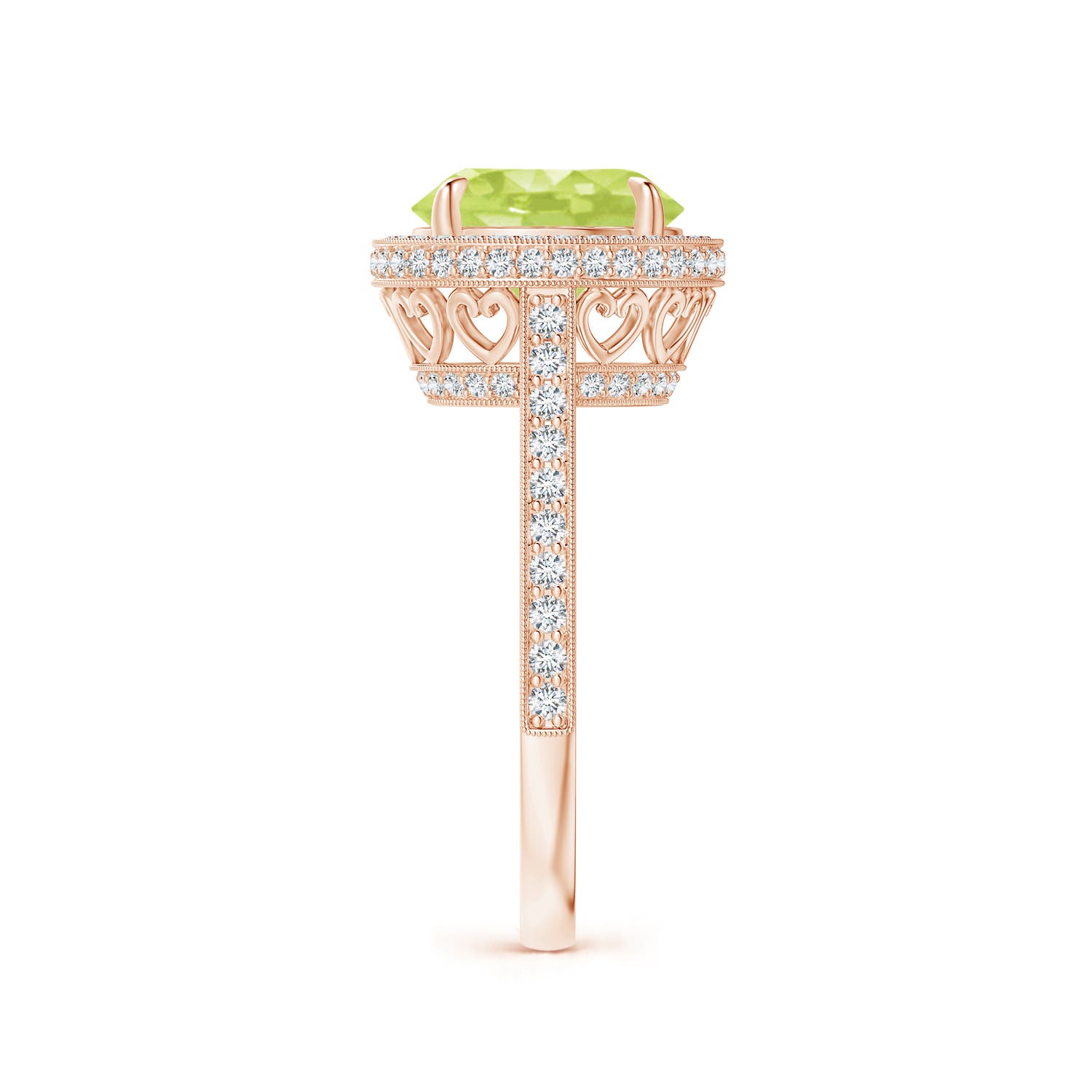 A - Peridot / 3.54 CT / 14 KT Rose Gold