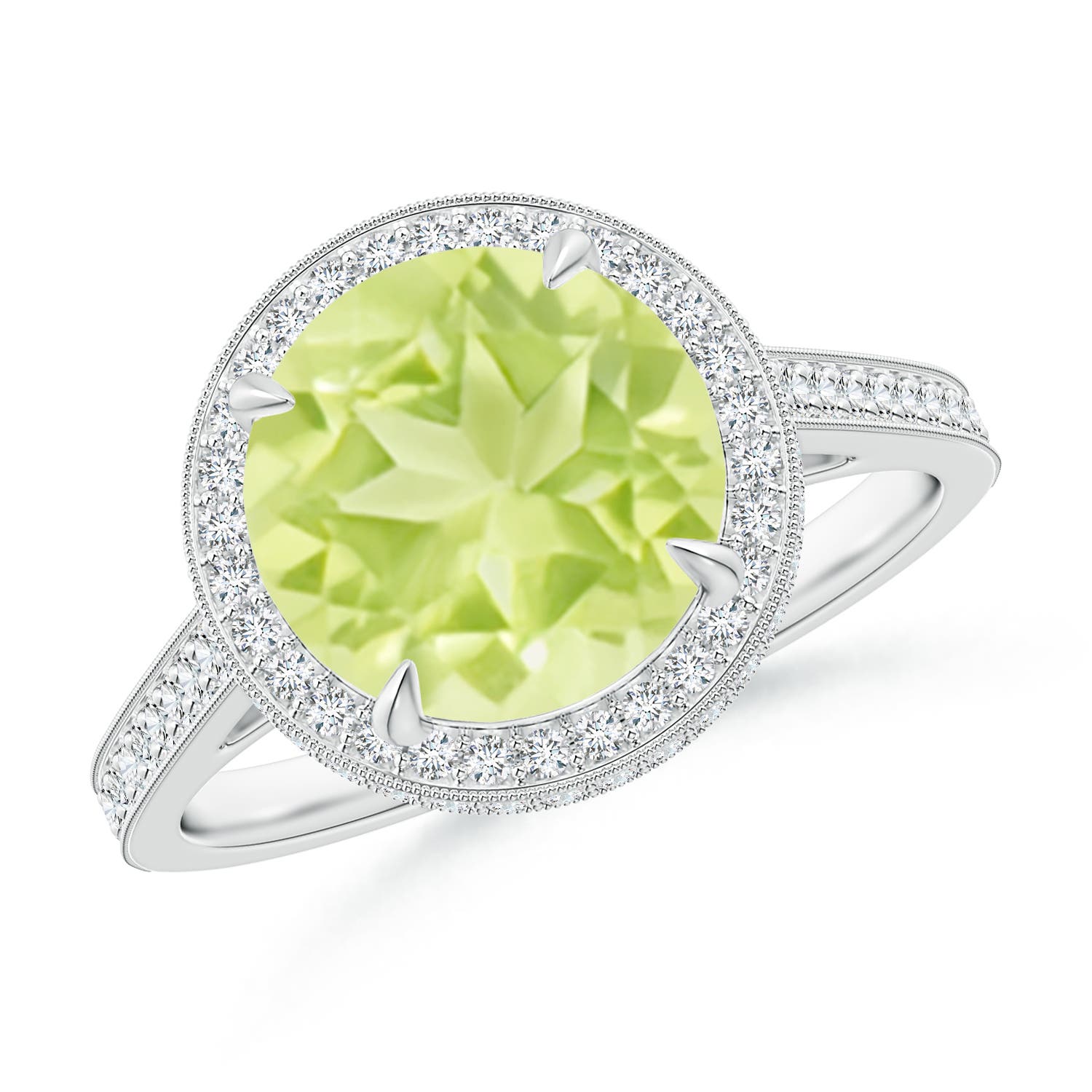 A - Peridot / 3.54 CT / 14 KT White Gold