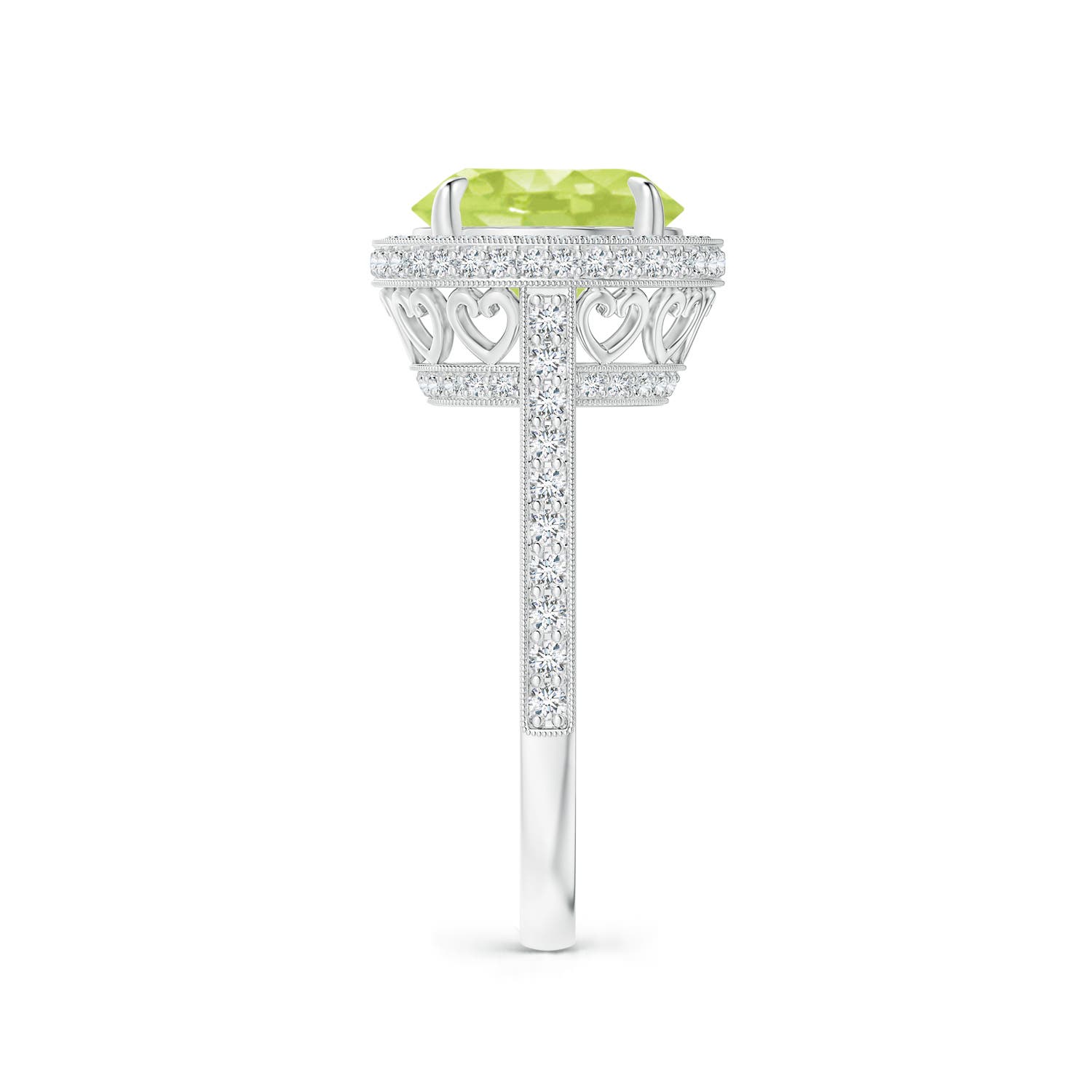 A - Peridot / 3.54 CT / 14 KT White Gold