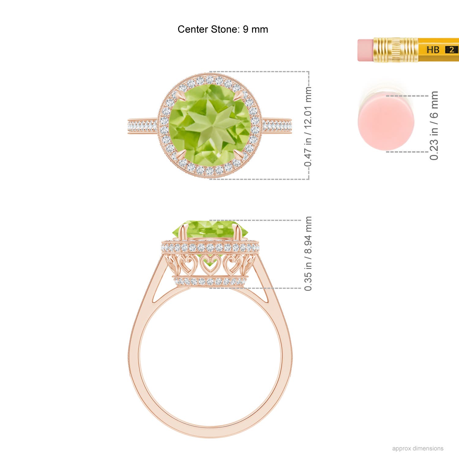 AA - Peridot / 3.54 CT / 14 KT Rose Gold