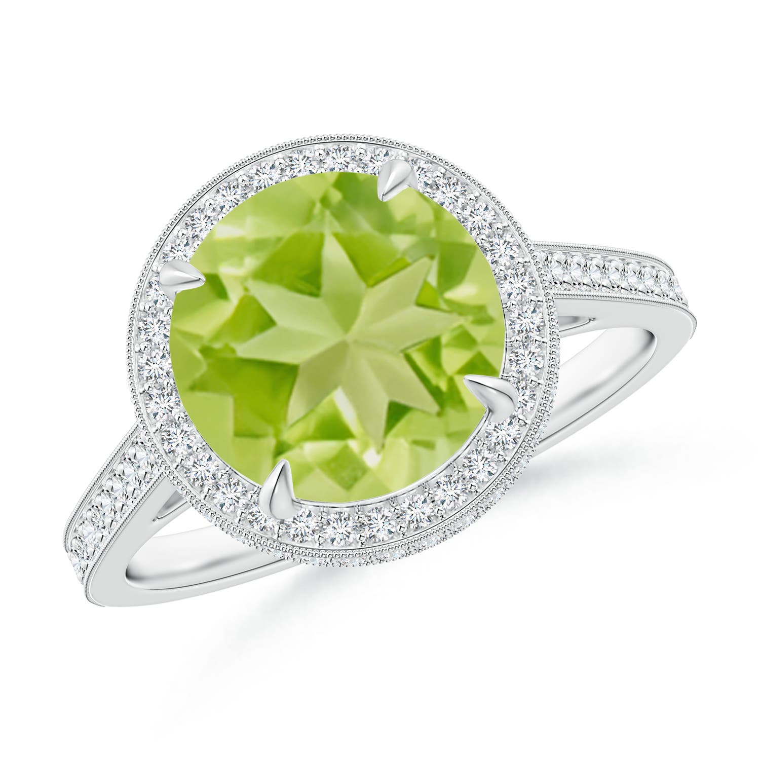 AA - Peridot / 3.54 CT / 14 KT White Gold