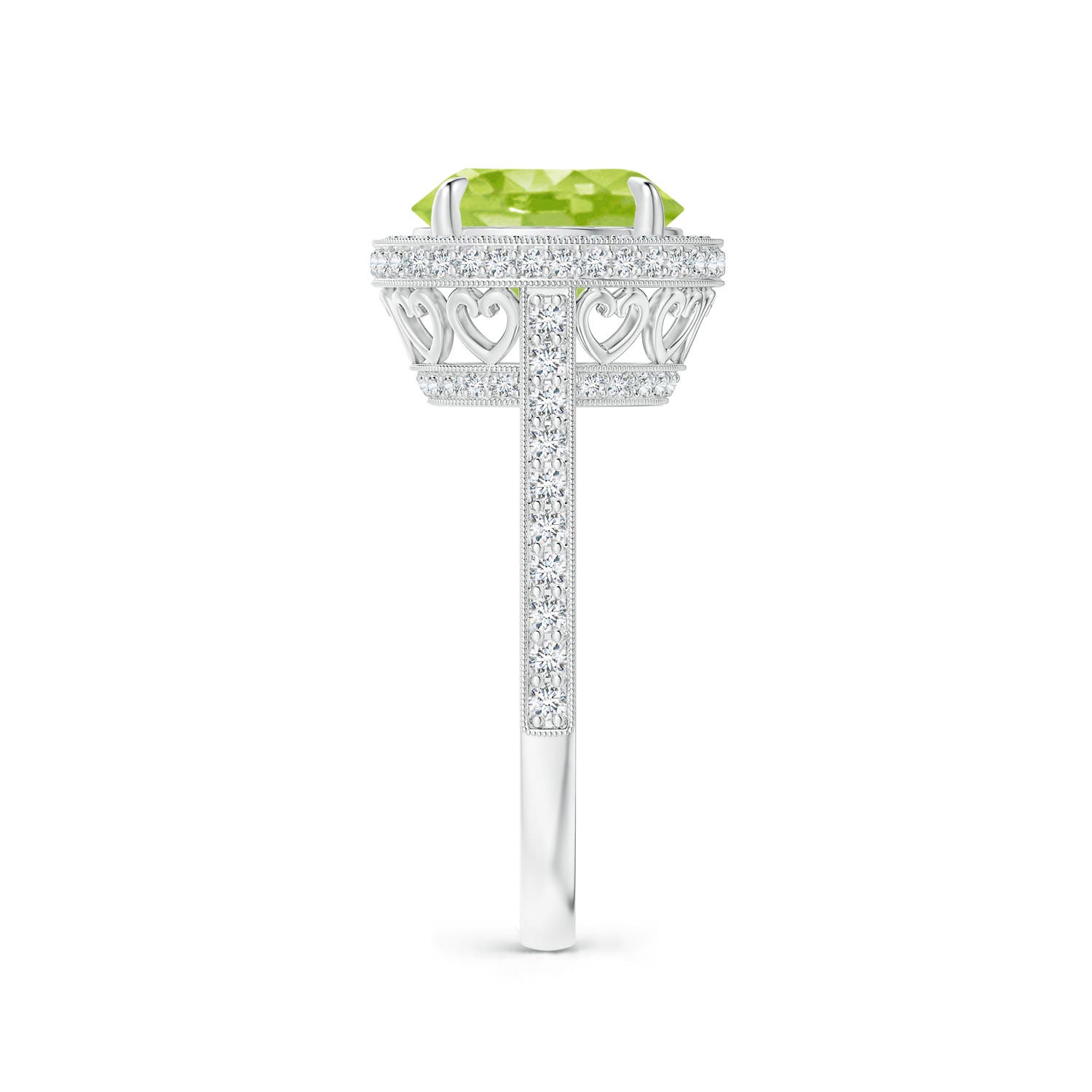 AA - Peridot / 3.54 CT / 14 KT White Gold