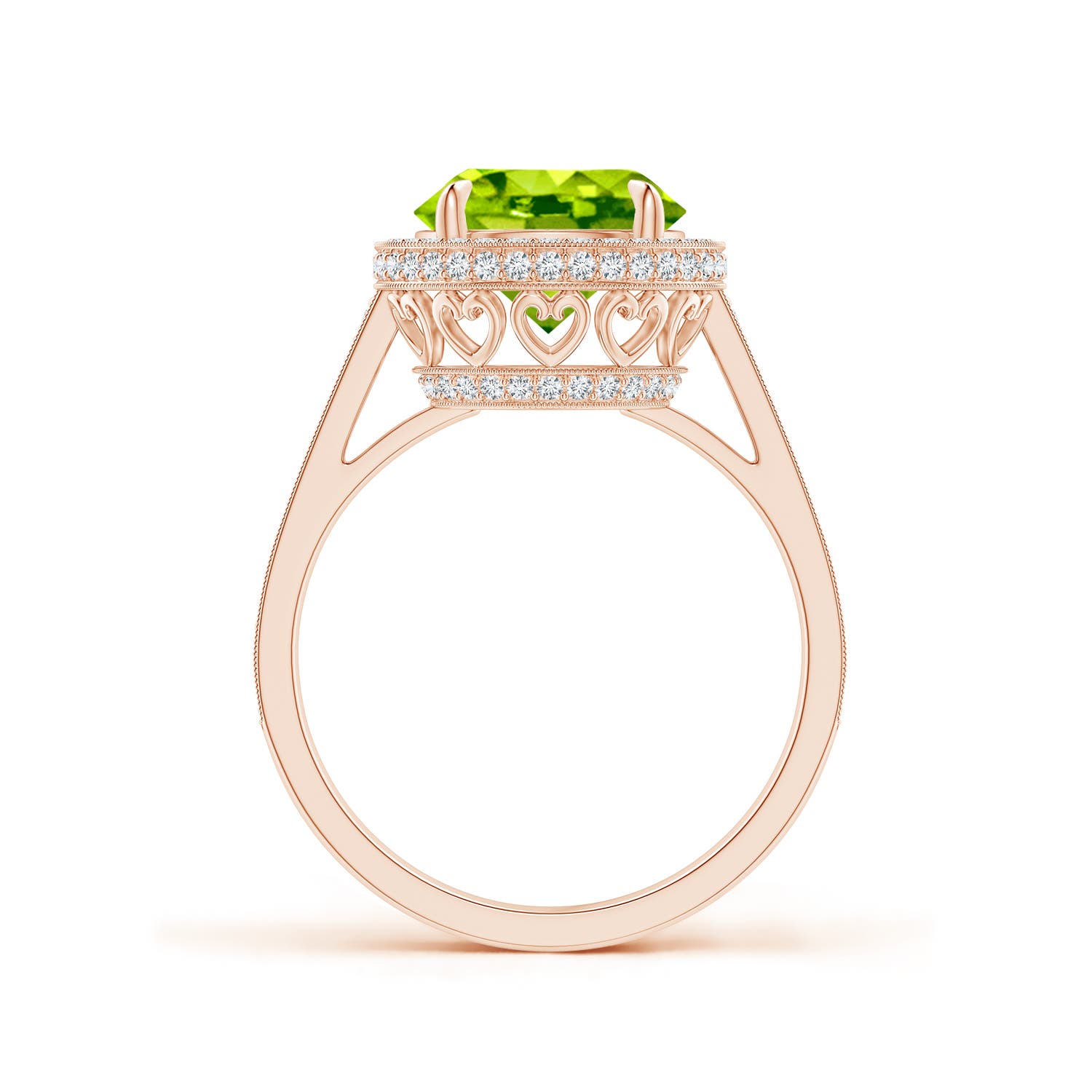 AAA - Peridot / 3.54 CT / 14 KT Rose Gold