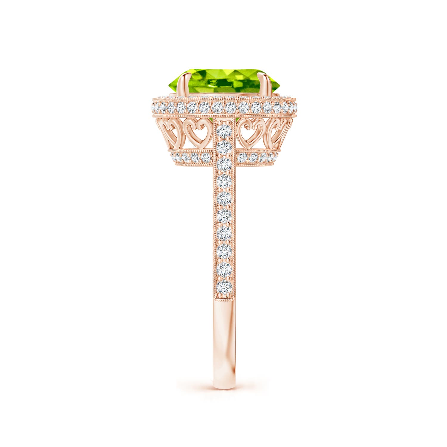 AAA - Peridot / 3.54 CT / 14 KT Rose Gold