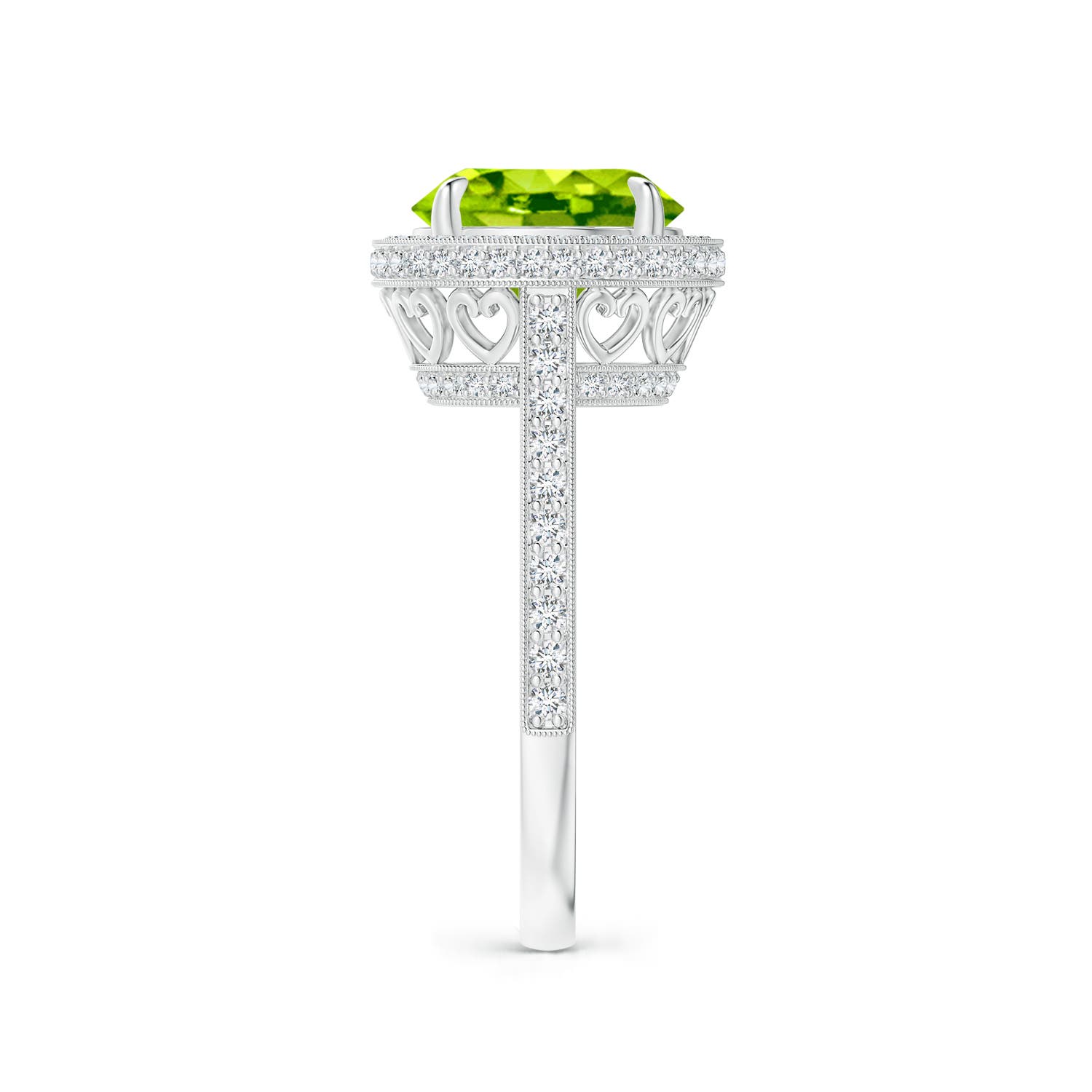 AAA - Peridot / 3.54 CT / 14 KT White Gold