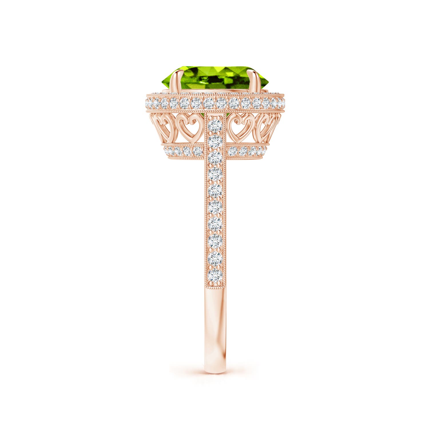 AAAA - Peridot / 3.54 CT / 14 KT Rose Gold