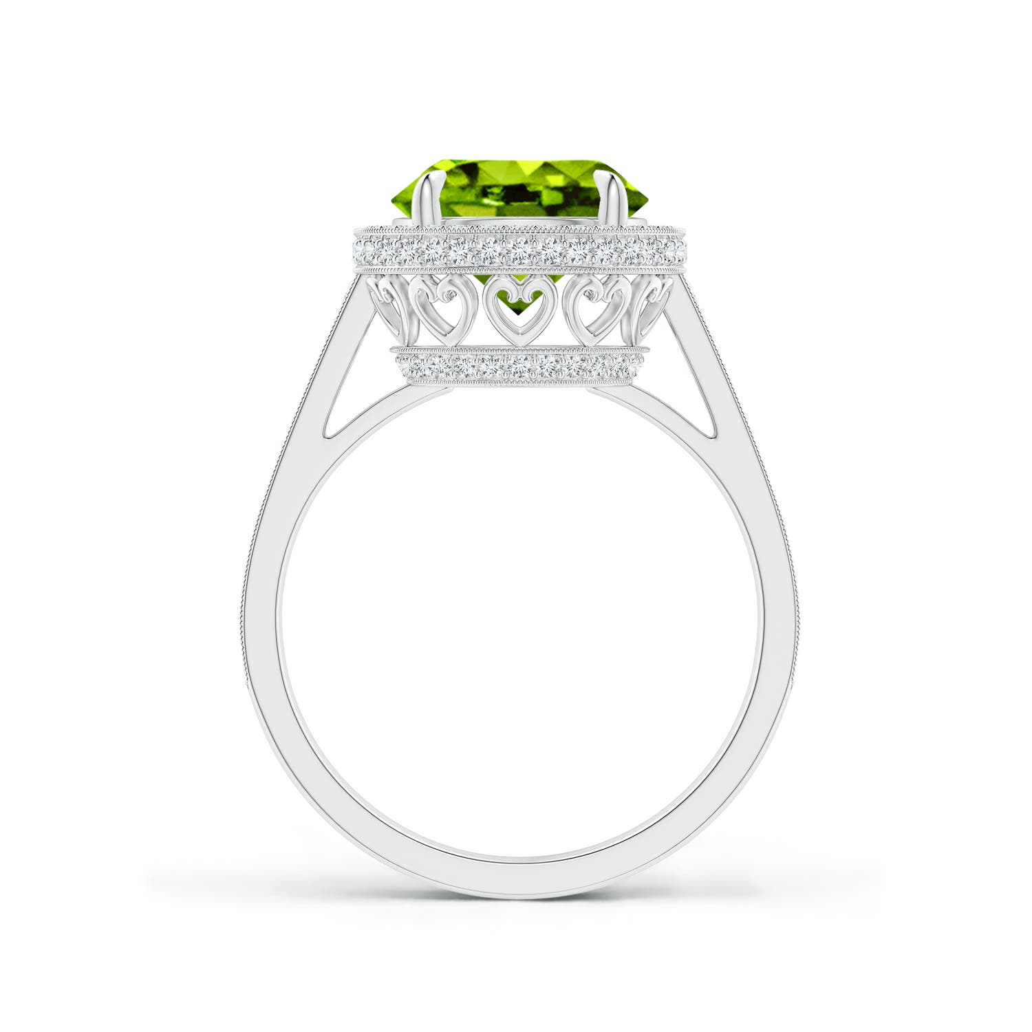 AAAA - Peridot / 3.54 CT / 14 KT White Gold