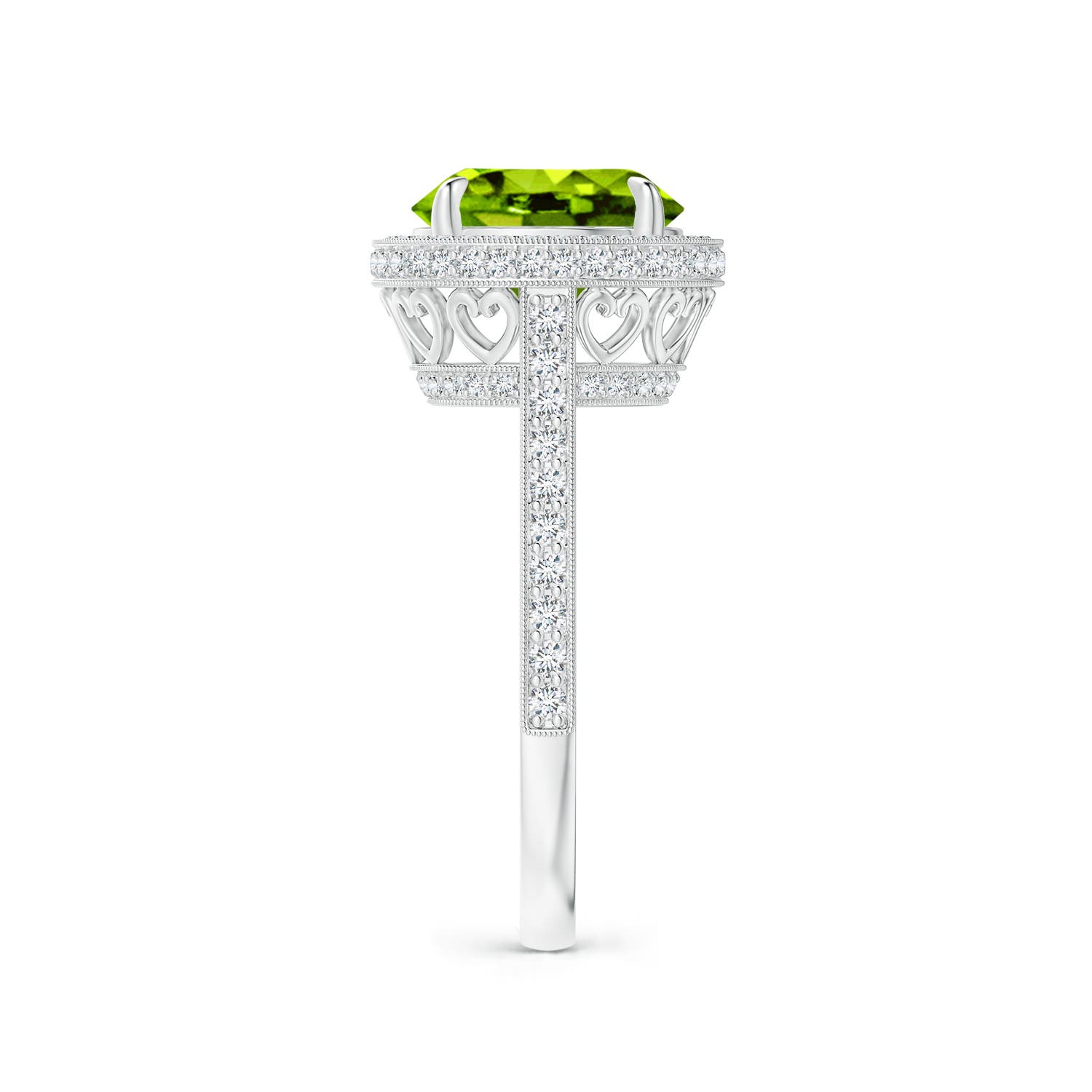 AAAA - Peridot / 3.54 CT / 14 KT White Gold