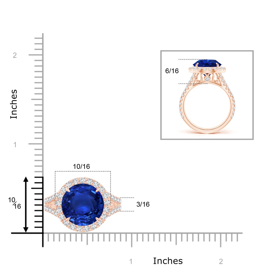 11.80-12.00x5.62mm AAA Round GIA Certified Ceylon Sapphire Split Shank Ring in Rose Gold product image