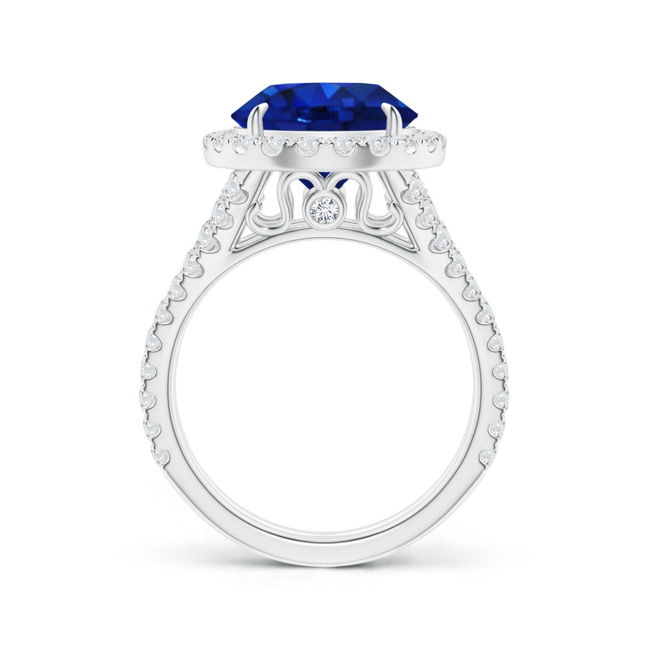 11.80-12.00x5.62mm AAA Round GIA Certified Ceylon Sapphire Split Shank Ring in White Gold product image
