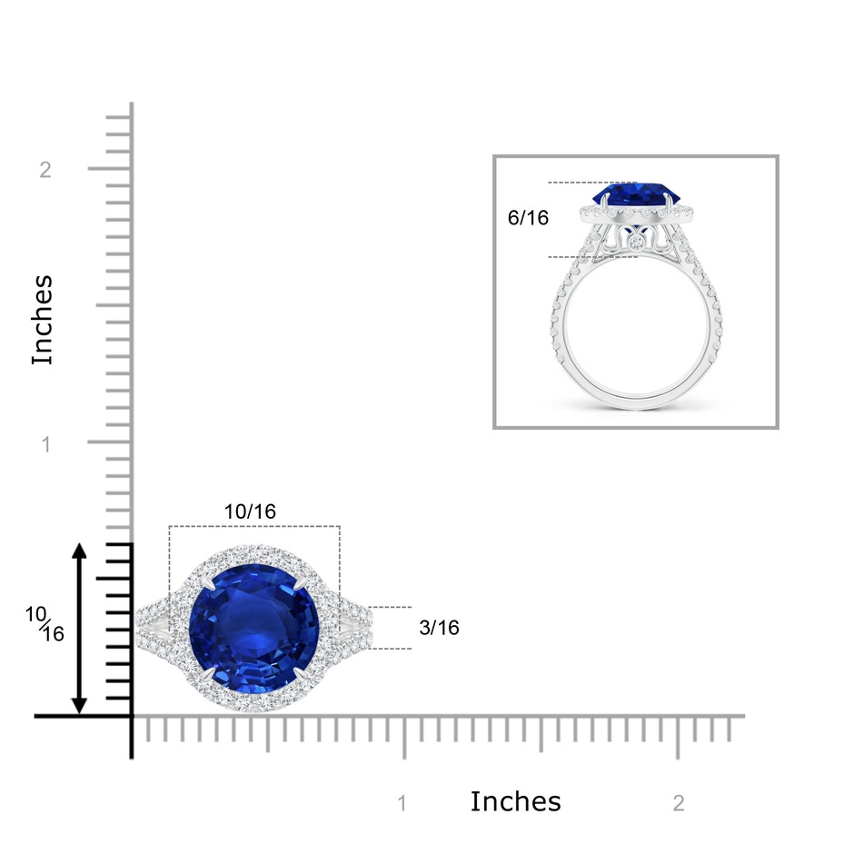 11.80-12.00x5.62mm AAA Round GIA Certified Ceylon Sapphire Split Shank Ring in White Gold product image